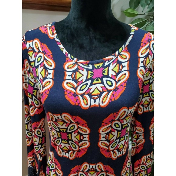 Crown & Ivy Women's Blue Polyester Round Neck Long Sleeve Knee Length Dress S - Picture 5 of 10